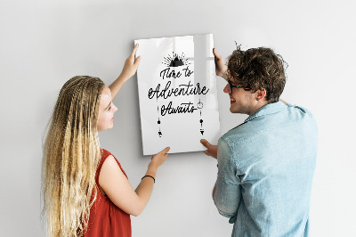 Wandbord van glas magnetisch en uitwisbaar Avontuur