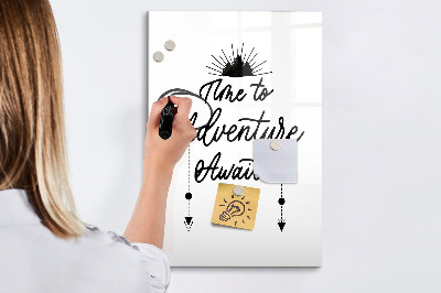 Wandbord van glas magnetisch en uitwisbaar Avontuur