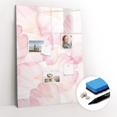 Magnetisch memobord van glas voor aan de muur Aquarelbloemblaadjes
