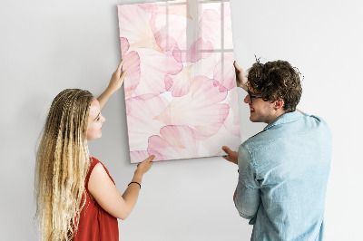 Magnetisch memobord van glas voor aan de muur Aquarelbloemblaadjes