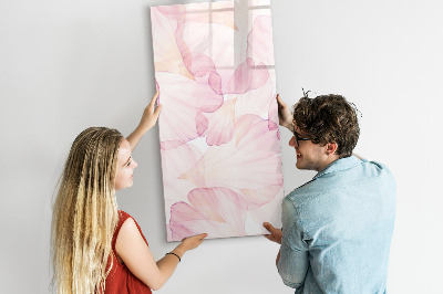 Magnetisch memobord van glas voor aan de muur Aquarelbloemblaadjes