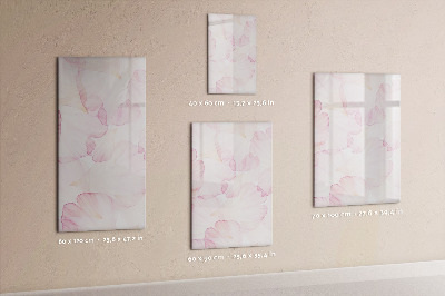Magnetisch memobord van glas voor aan de muur Aquarelbloemblaadjes