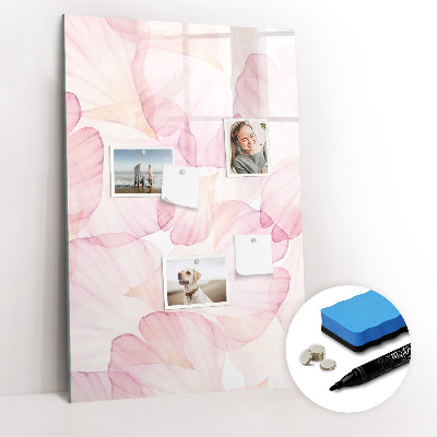 Magnetisch memobord van glas voor aan de muur Aquarelbloemblaadjes