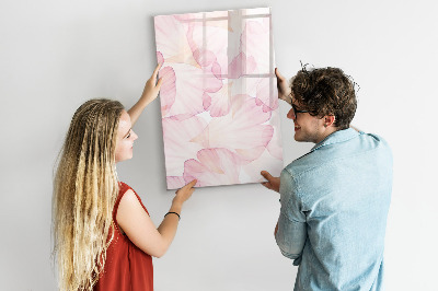 Magnetisch memobord van glas voor aan de muur Aquarelbloemblaadjes