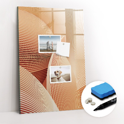 Glazen magneetbord met decoratieve print Golfabstractiepatroon