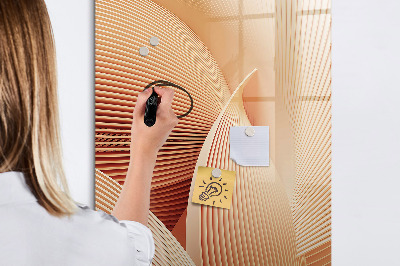 Glazen magneetbord met decoratieve print Golfabstractiepatroon