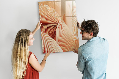 Glazen magneetbord met decoratieve print Golfabstractiepatroon