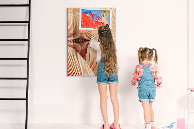 Glazen magneetbord met decoratieve print Golfabstractiepatroon