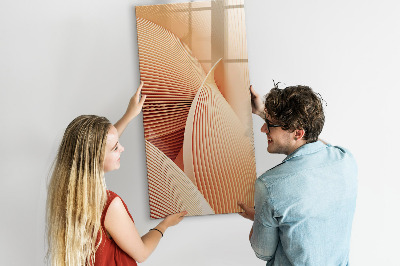 Glazen magneetbord met decoratieve print Golfabstractiepatroon