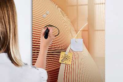 Glazen magneetbord met decoratieve print Golfabstractiepatroon