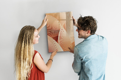 Glazen magneetbord met decoratieve print Golfabstractiepatroon