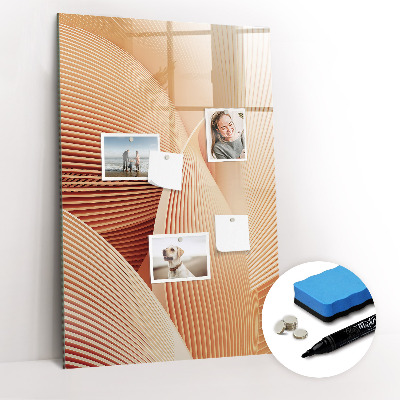 Glazen magneetbord met decoratieve print Golfabstractiepatroon