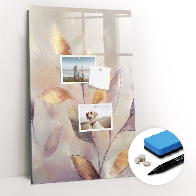 Wandbord van glas magnetisch en uitwisbaar Aquarelplanten