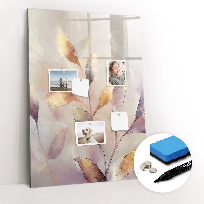 Wandbord van glas magnetisch en uitwisbaar Aquarelplanten