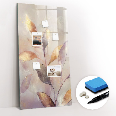 Wandbord van glas magnetisch en uitwisbaar Aquarelplanten