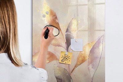 Wandbord van glas magnetisch en uitwisbaar Aquarelplanten