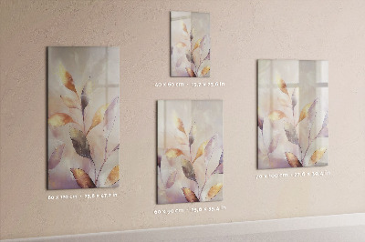 Wandbord van glas magnetisch en uitwisbaar Aquarelplanten