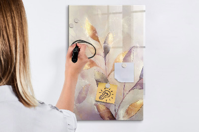 Wandbord van glas magnetisch en uitwisbaar Aquarelplanten