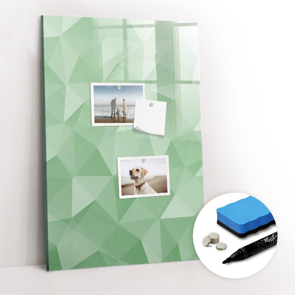 Glazen magneetbord met decoratieve print Abstracte driehoeken