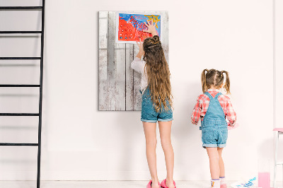 Magnetisch memobord van glas voor aan de muur Houten planken