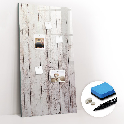 Magnetisch memobord van glas voor aan de muur Houten planken
