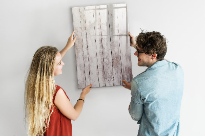 Magnetisch memobord van glas voor aan de muur Houten planken