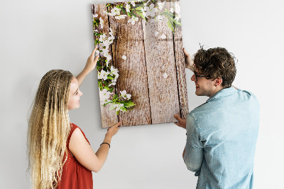 Glazen magneetbord met decoratieve print Bloemen op de planken