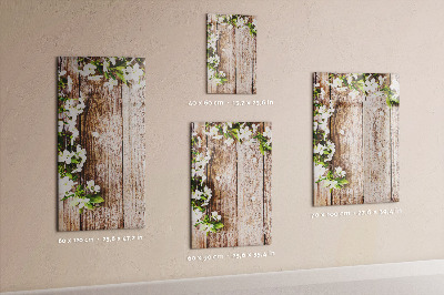 Glazen magneetbord met decoratieve print Bloemen op de planken