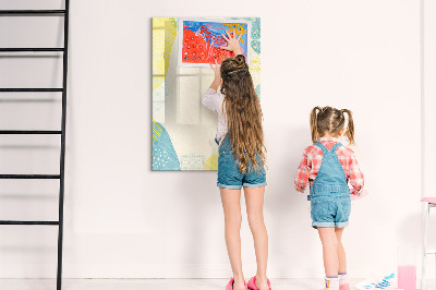 Wandbord van glas magnetisch en uitwisbaar Decoratief frame