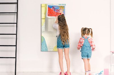 Wandbord van glas magnetisch en uitwisbaar Decoratief frame