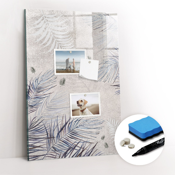 Magnetisch memobord van glas voor aan de muur Palmbladeren
