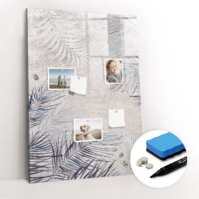 Magnetisch memobord van glas voor aan de muur Palmbladeren