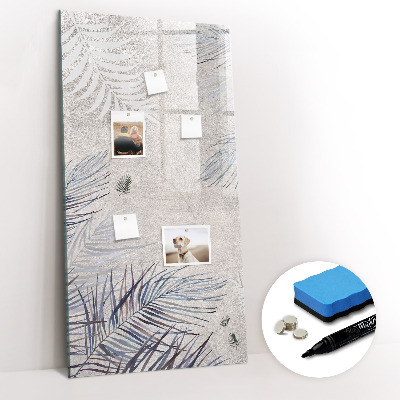 Magnetisch memobord van glas voor aan de muur Palmbladeren