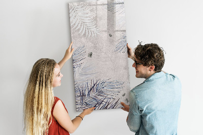 Magnetisch memobord van glas voor aan de muur Palmbladeren