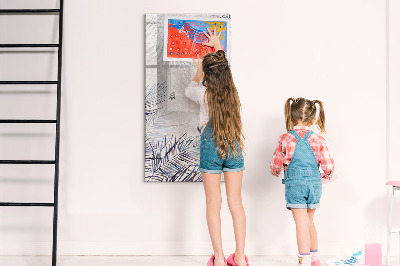 Magnetisch memobord van glas voor aan de muur Palmbladeren