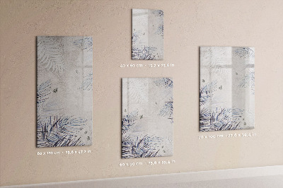 Magnetisch memobord van glas voor aan de muur Palmbladeren