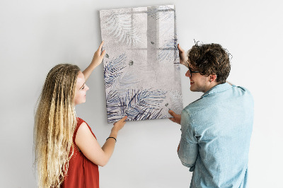 Magnetisch memobord van glas voor aan de muur Palmbladeren