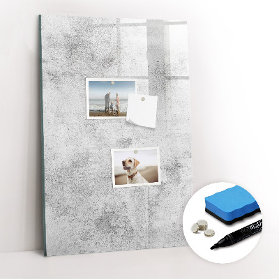 Glazen magneetbord met decoratieve print Betonnen muur