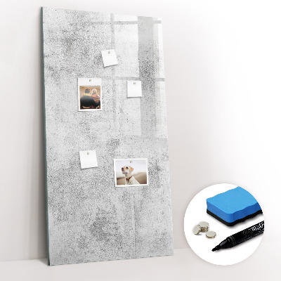 Glazen magneetbord met decoratieve print Betonnen muur