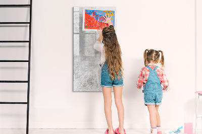 Glazen magneetbord met decoratieve print Betonnen muur