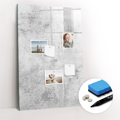 Glazen magneetbord met decoratieve print Betonnen muur