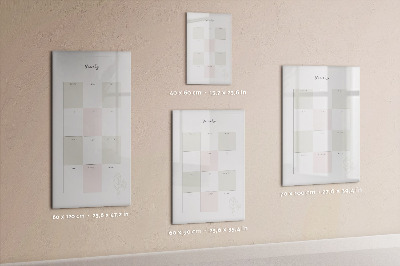 Wandbord van glas magnetisch en uitwisbaar Jaarplanner