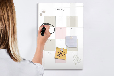 Wandbord van glas magnetisch en uitwisbaar Jaarplanner