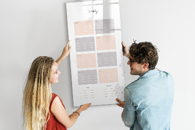 Glazen magneetbord met decoratieve print Wekelijkse planner