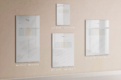 Wandbord van glas magnetisch en uitwisbaar De planner van vandaag