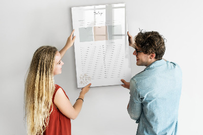 Wandbord van glas magnetisch en uitwisbaar De planner van vandaag