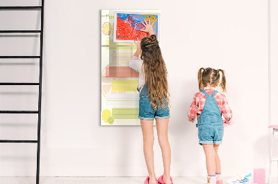 Magnetisch memobord van glas voor aan de muur Menuplanner