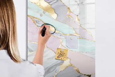 Glazen magneetbord met decoratieve print Decoratief marmer