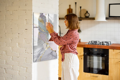 Glazen magneetbord met decoratieve print Decoratief marmer