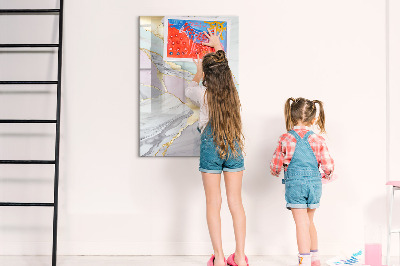 Glazen magneetbord met decoratieve print Decoratief marmer